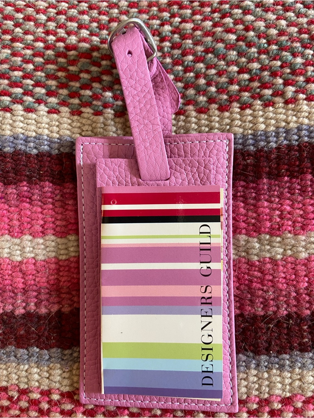 designers guild pink luggage tag